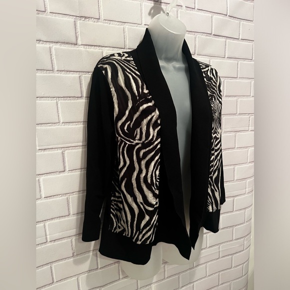 JONES NEW YORK Collection open black-print cardigan /size S - Picture 2 of 8